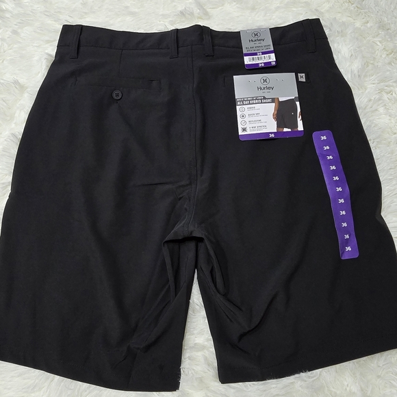 Hurley Mens Hybrid Walk Short Black Sz 36 Quick Dry Stretch Reflective. Nwt - Picture 4 of 7